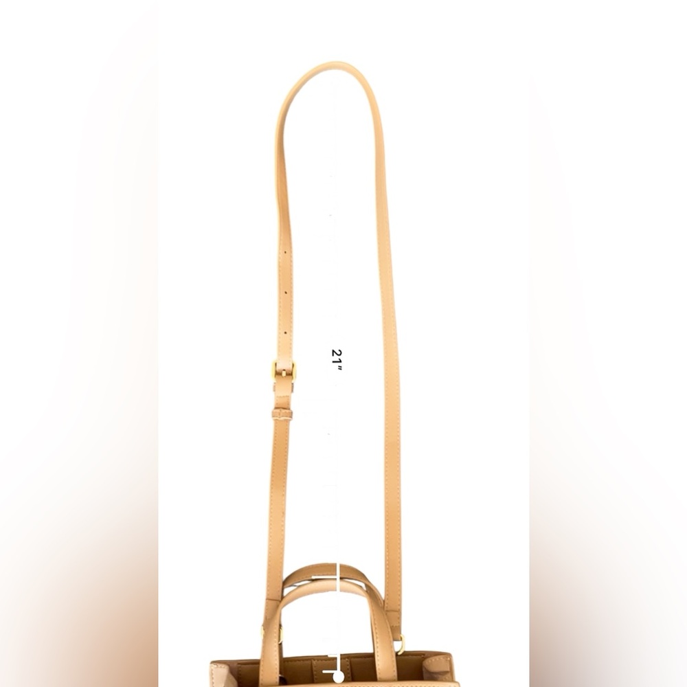 Lark & Ives Structured Mini Tote Tan Vegan Leather Top
Handle Handbag 8”x6.5” - Picture 12 of 12